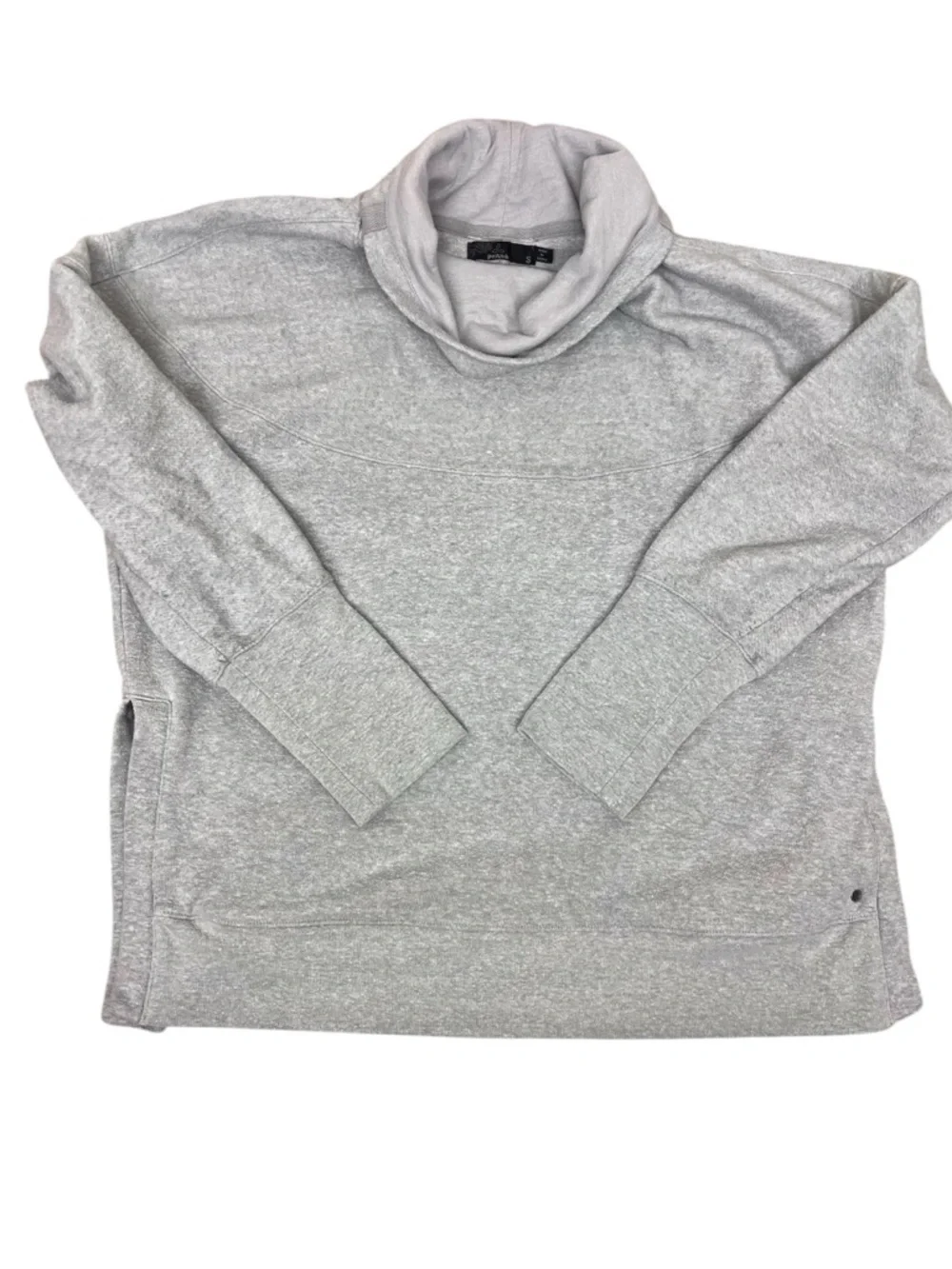 Prana Cowl Neck Top Pullover Sweater Gray Size Small